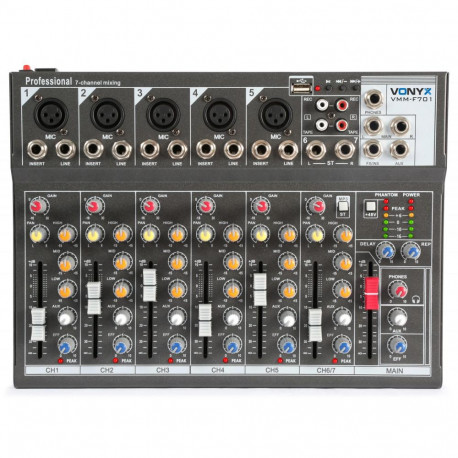 Vonyx - VMM-F701 Mezclador Musico 7 canales 1