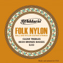 D'addario - EJ33 Folk Nylon, Ball End, Clear