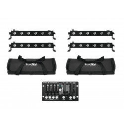 Eurolite - Set 4x LED BAR-6 QCL RGBW + 2x Soft Bag + Controller 1