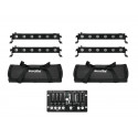 Eurolite - Set 4x LED BAR-6 QCL RGBW + 2x Soft Bag + Controller
