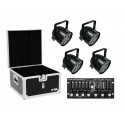 Eurolite - Set 4x LED PAR-56 HCL bk + Case + Controller