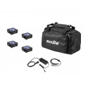 Eurolite - Set 4x AKKU Flat Light 3 bk + Charger + Soft-Bag