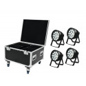 Eurolite - Set 4x LED IP PAR 14x8W QCL + Case