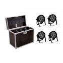 Eurolite - Set 4x LED 7C-7 Silent Slim Spot + Case