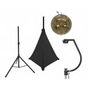 Eurolite - Set Mirror ball 30cm gold with stand and tripod cover black