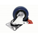 Roadinger - Swivel Castor 75mm blue with brake