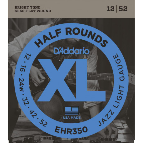 D'addario - EHR350 HALF ROUNDS JAZZ LIGHT [12-52] 1