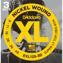 D'addario - EXL125 - XL SUPER LIGHT TOP / REGULAR BOTTOM (PACK 3 JUEGOS)