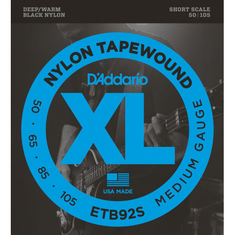 D'addario - ETB92S TAPEWOUND BASS MEDIUM SHORT SCALE [50-105] 1