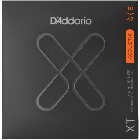D'addario - XTABR1047  ACOUSTIC GUITAR 80/20 XT COATED 1