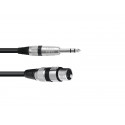 Omnitronic - Adaptercable XLR(F)/Jack stereo 0.9m bk