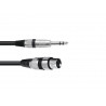 Omnitronic - Adaptercable XLR(F)/Jack stereo 0.9m bk 1