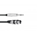 Omnitronic - Adaptercable XLR(F)/Jack stereo 2m bk