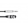 Omnitronic - Adaptercable XLR(F)/Jack stereo 2m bk 1