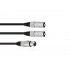 Omnitronic - Adaptercable XLR(F)/2xXLR(M) 1m bk 1