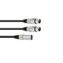 Omnitronic - Adaptercable XLR(M)/2xXLR(F) 0,5m bk